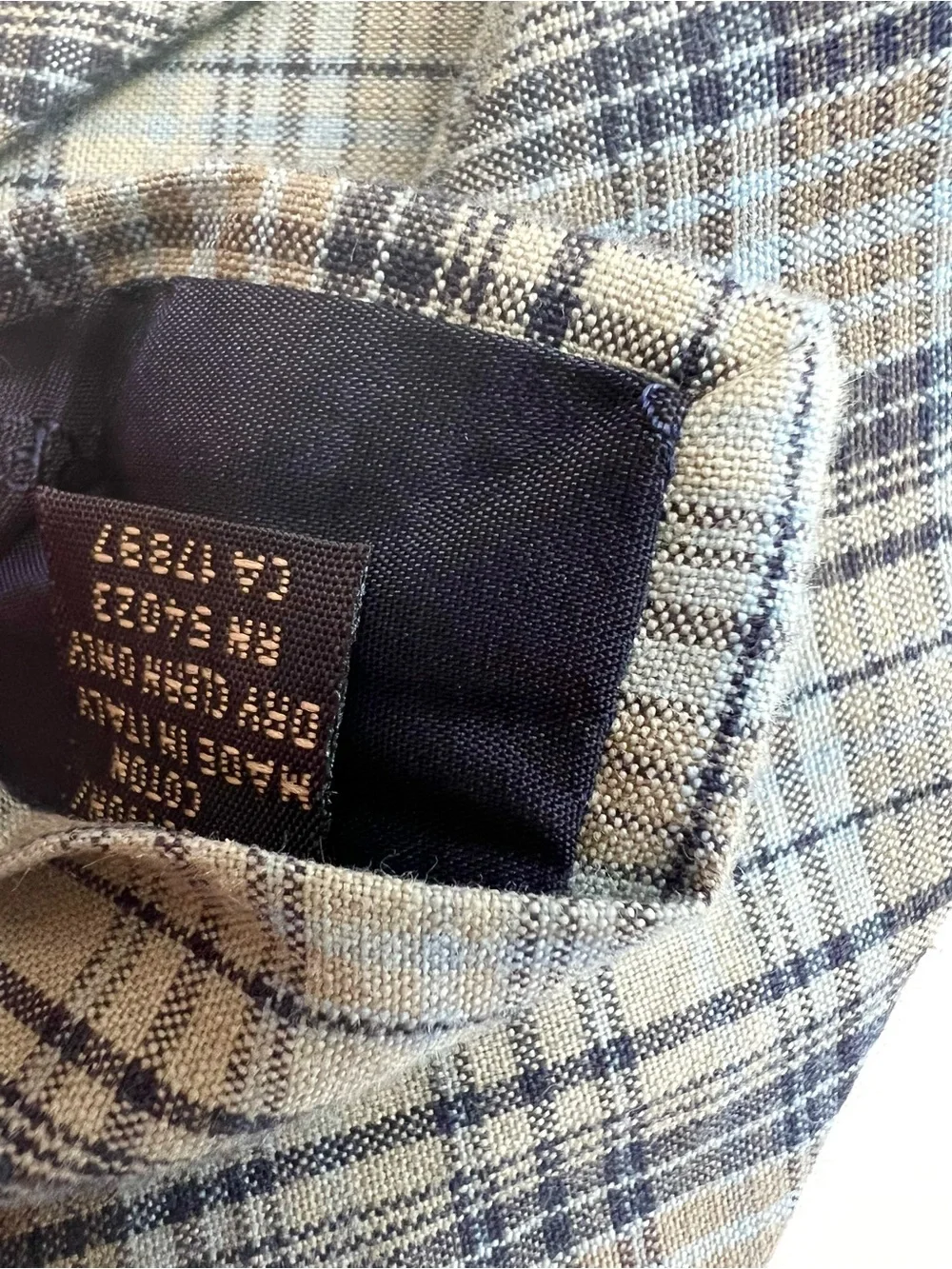 Banana Republic Plaid Necktie Made In Italy Sage Green Blue Check Mens Classic